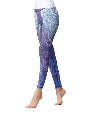 MUMUWU(ゼクー) ZEQUU 吸汗速乾 ヨガウェア レディース スポーツレギンス 9分丈 柄パンツ