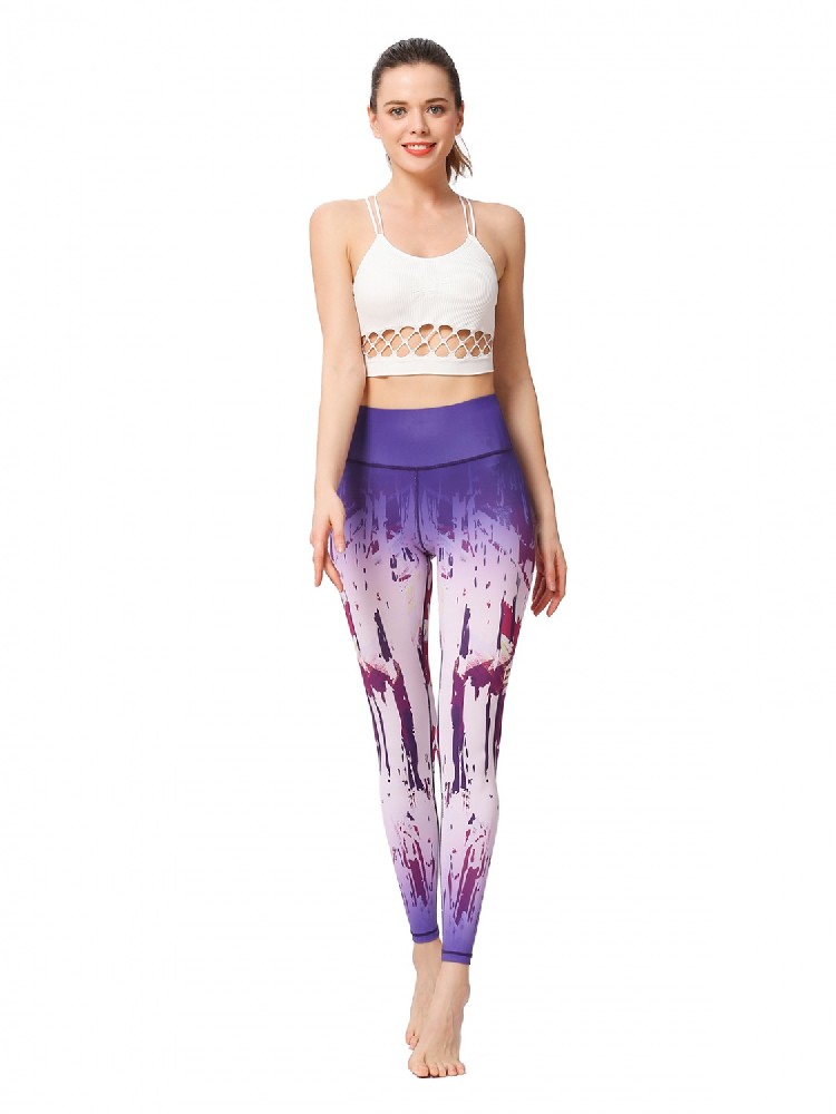 MUMUWU Women Printed Yoga Pants Sport Workout Running Leggings Power Flex Yoga Leggings